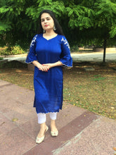 BLUE EMBROIDERED KURTI